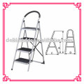 3 step ladder with handle, metal ladder, stainless steel colored step ladder